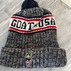 GOAT USA Knit Pom Beanie - Blue, White & Red